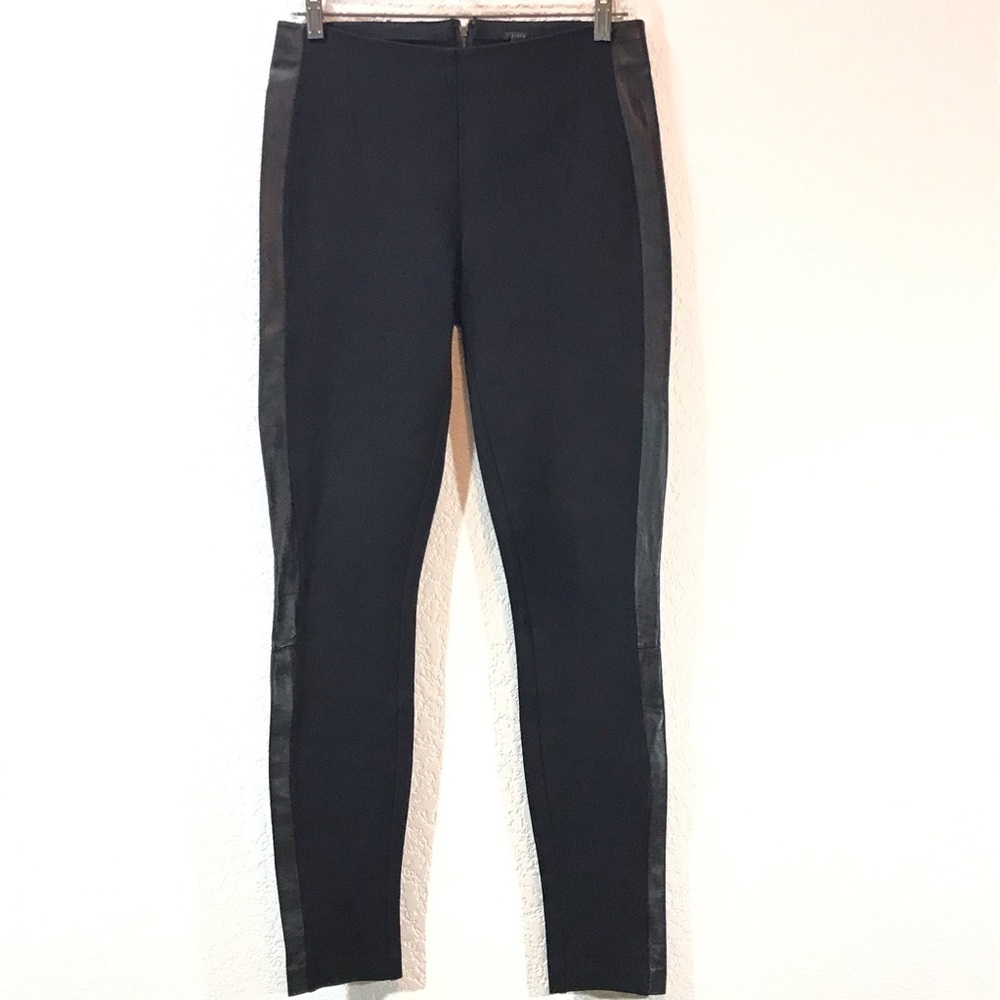 J Crew Pants With Leather Tuxedo Striped Sides